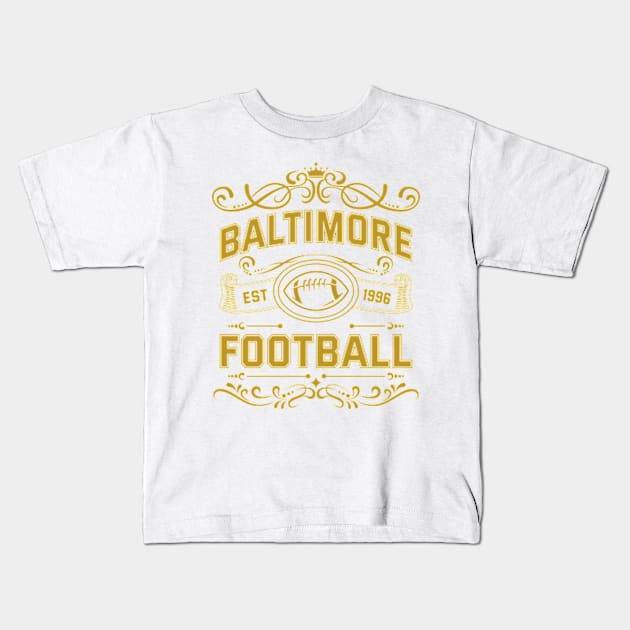 Vintage Baltimore Football Kids T-Shirt by carlesclan